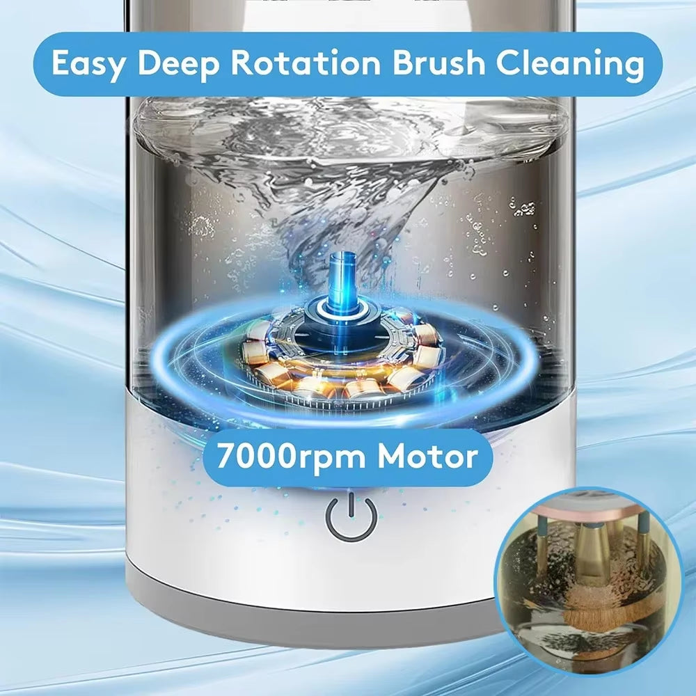 USB Electric Makeup Brush Cleaner – 3-in-1 Portable Washer, Dryer & Drying Rack for Quick, Effortless Brush Cleaning
