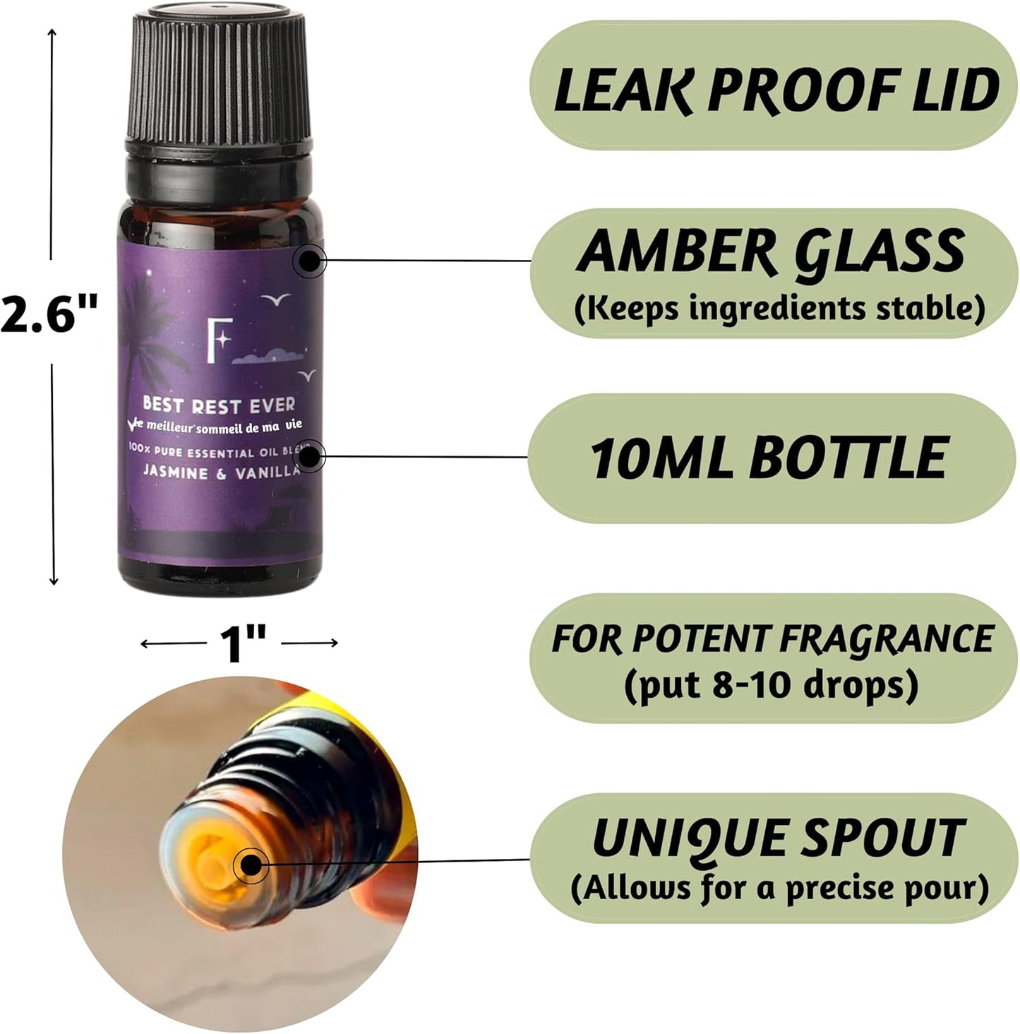 Sleep Essential Oils Set | Pure Essential Oils for Diffusers for Home, Set of 6 Essential Oil Blend or Oil Diffuser Essential Oils - Lavender, Rosemary & Peppermint